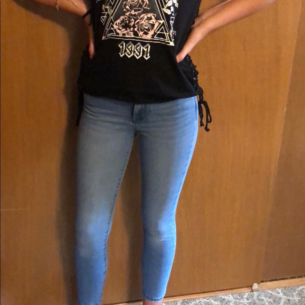 Light wash denim jeans
